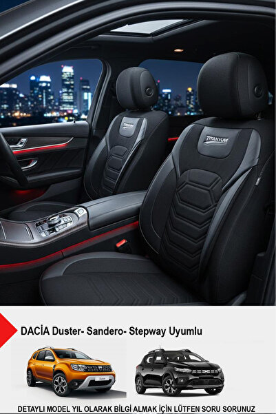 GM-DESIGN Titanium Series Luxury Linen Universal Car Seat Cover - (Daci̇a San...