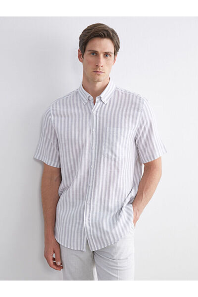 LC Waikiki Regular Fit Short Sleeve Striped Men's Shirt