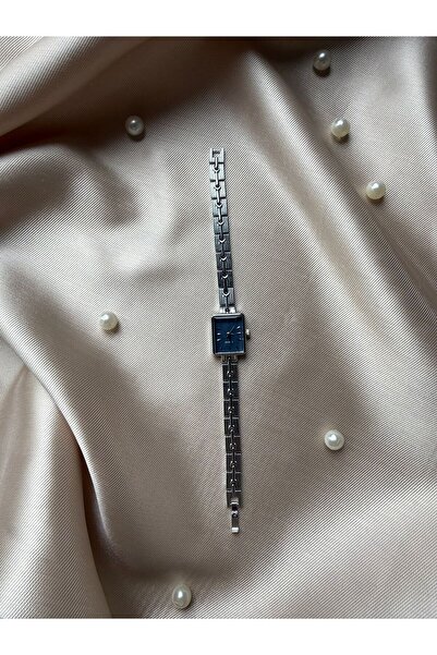 rubsey Retro Minimal Metal Cord Vintage Women's Wristwatch Inside Blue