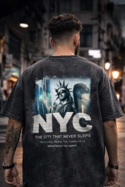 FREAK T-SHIRT Tricou negru oversize unisex cu imprimeu vintage spălat