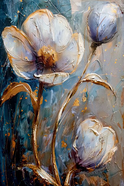 Aden DİJİTAL DEKORATİF ÇİÇEK KANVAS TABLO