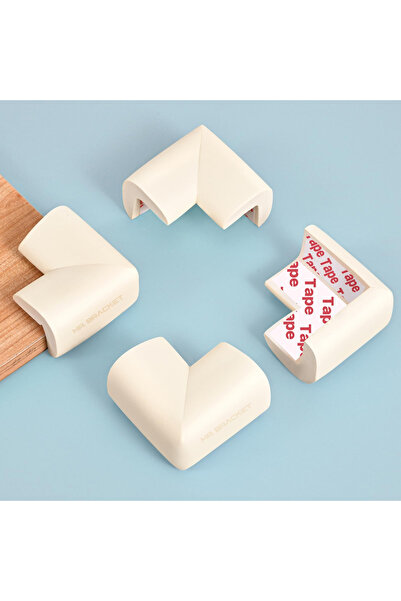 MR.BRACKET 4 Units. Ready-Made Adhesive Cream Thick Rubber Baby Corner Protec...