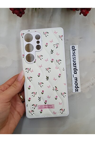 ZB Aksesuarda Moda Samsung Galaxy S25 Ultra Compatible Quilted Floral Pattern...