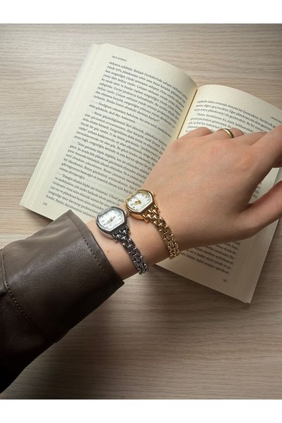 rubsey Öztel Vintage Minimalist Metal Cord Vintage Women's Wristwatch Silver Small