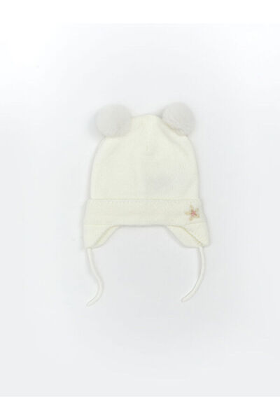 LC Waikiki Rmz Gi̇yi̇m Farkiyla Pompom Detailed Baby Girl Snow Hat