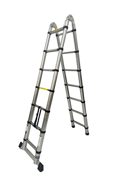 DAİMER 2.2+2.2 Metre Çift Taraflı Alüminyum Teleskopik 7+7 (14) Basamaklı Mer...