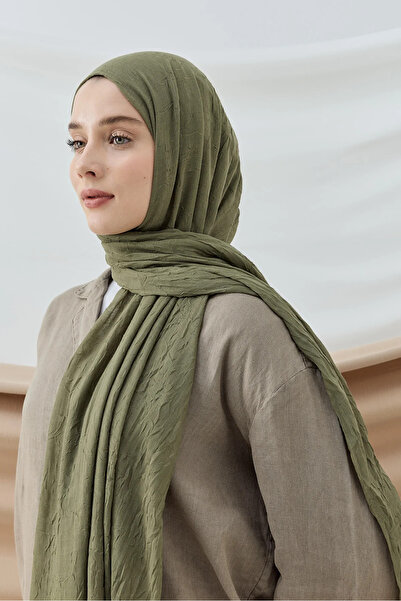 MODA KAŞMİR01 Likya Kaymayan Bambu Şal-Yeşil Çay – 4 Mevsim Nefes Alan Yumuşa...