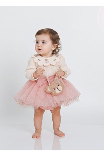 Luna Kids Store طقم ليزا المكون من تنورة توتو مزينة بالزهور وقميص مطرز على شك...