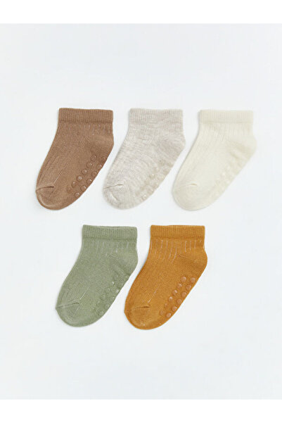 LC Waikiki Rmz Gi̇yi̇m Farkiyla Baby Boy Booties Socks 5-Pack
