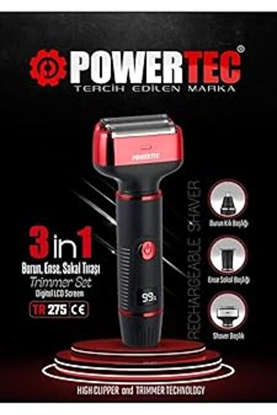 Tr-275 3/1 Profesyonel Günlük Sakal Tıraş Makinesi Kulak Temizleme Burun Kılı Erkek Bakım Kit