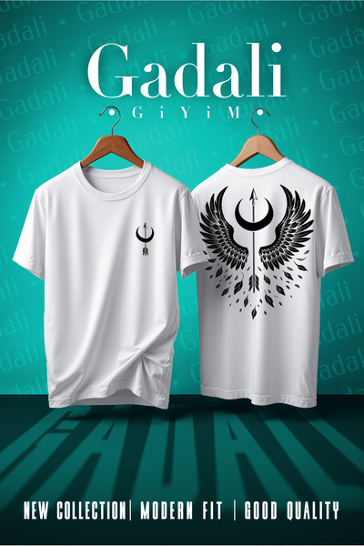 Gadali Unisex Flying Arrow Printed T-Shirt Inside a Crescent