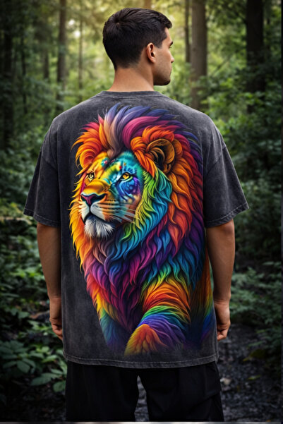 FREAK T-SHIRT Μαύρο Oversize Unisex T-Shirt με στάμπα, Vintage, που πλένεται