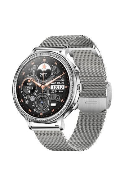 GBV LOGIC Ceas smartwatch dama GBV LOGIC, argintiu, conectare aplicatie, blue...