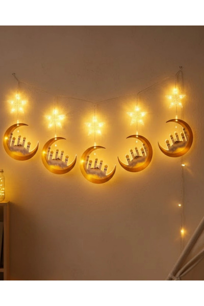 CT STONES Iluminat LED Ramadan pentru interior, tip țurțur, 3 metri, design e...