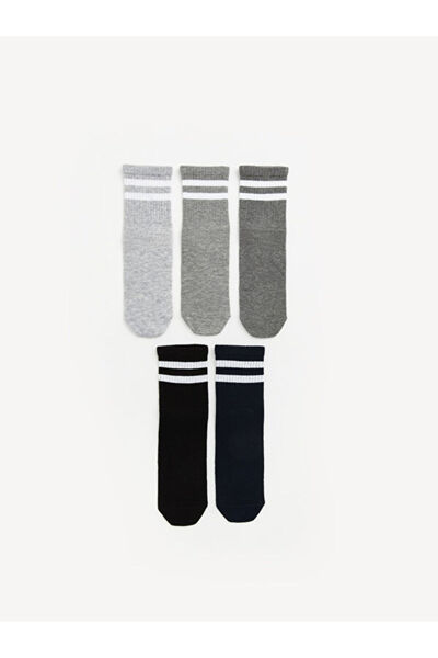 LC Waikiki Rmz Gi̇yi̇m Farkiyla Striped Boys' Socks 5-Pack