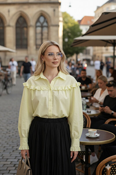 bellura Fırfır Detaylı Düğmeli Gömlek