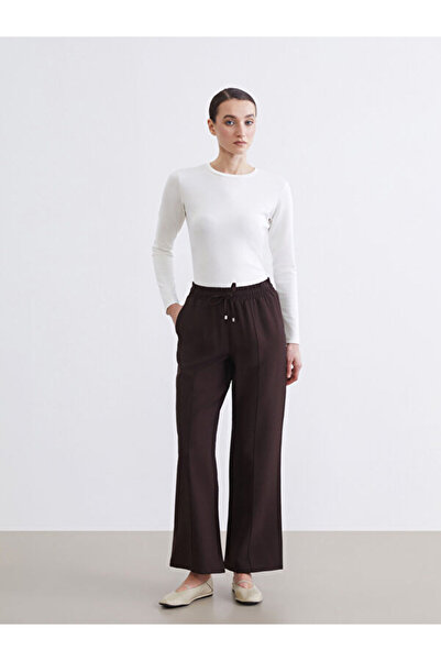 LC Waikiki RMZ GİYİM FARKİLYA Pantaloni largi pentru femei cu șnur în talie