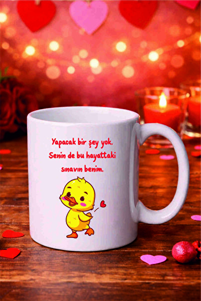 Eshimo "Your Exam Is My" White Mug with Humorous Duck Figure