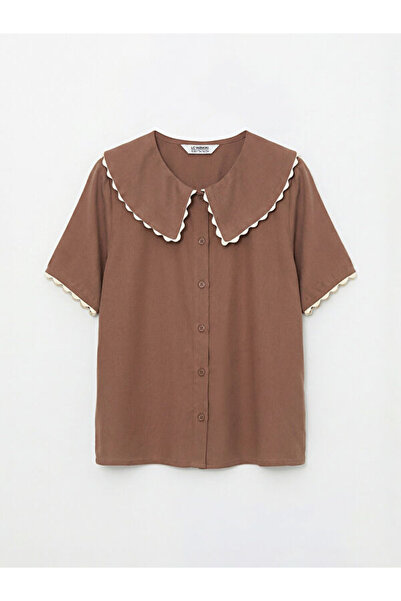 LC Waikiki Rmz Gi̇yi̇m Farkiyla Baby Roba Collar Short Sleeve Girl's Shirt