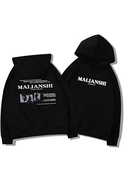 COZYWEAR سويت شيرت أسود كبير الحجم للجنسين مع قلنسوة، مطبوع بجودة عالية، مريح...