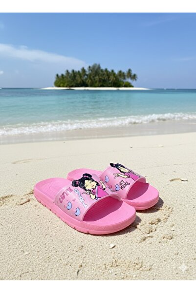 Behtah Kundura Papuci de vară pentru copii, ilustrați, din PU, cu talpă confo...