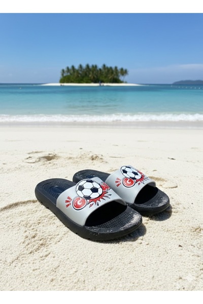 Behtah Kundura Papuci de vară pentru copii, ilustrați, din PU, cu talpă confo...