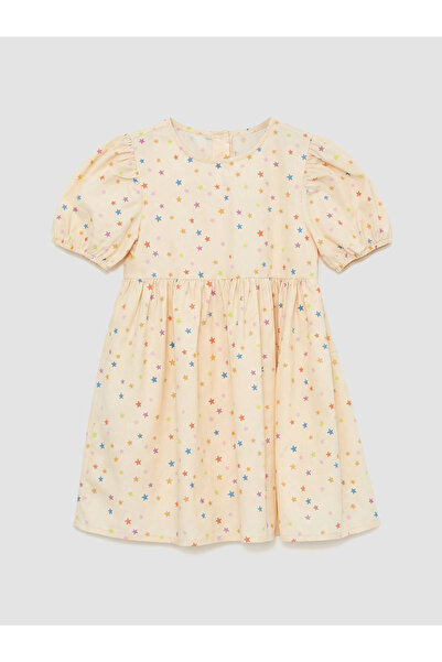 LC Waikiki Ecru Bis guler rotund s cu model z Rochie pentru copii DE LA GÜLİS...