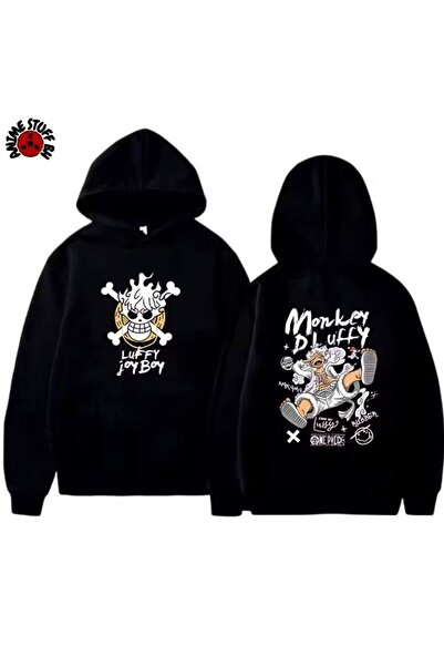 COZYWEAR سويت شيرت أسود كبير الحجم للجنسين مع قلنسوة، مطبوع بجودة عالية، مريح...