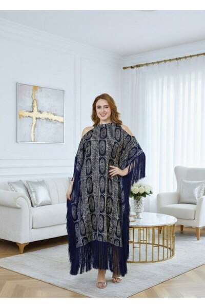 alqarat Atheer Deluxe Cold-Shoulder Fringe Dress