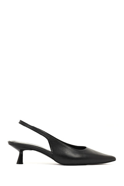 Derimod حذاء نسائي من الجلد باللون الأسود مفتوح من الخلف بكعب قصير ورفيع 26PF...