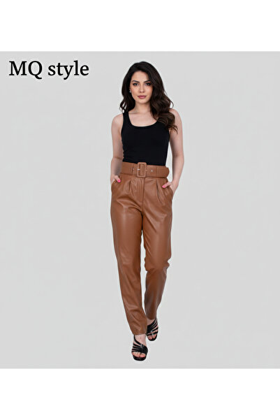 MQ Leather trousers with a stylish belt, made in Turkey (set)