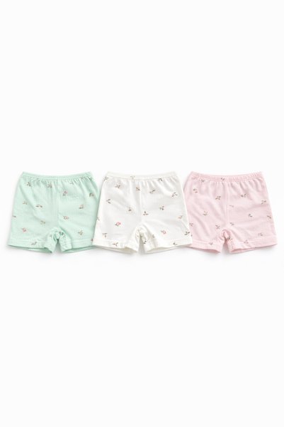 mini kanka Girls' Boxer Briefs Set of 3 (Ages 2-12) – Natural Cotton Yarn, Breathable Soft Fabric 3 Pieces