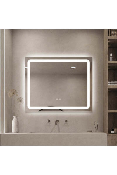 Olivy Oglindă de baie LED dreptunghiulară 80x65 cm, 3 abajururi, dezaburitor ...