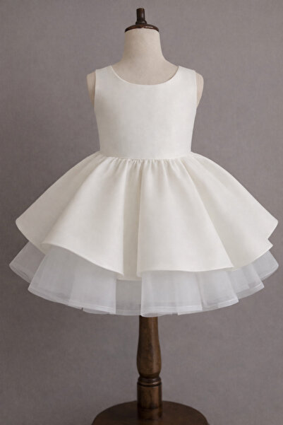 MUSGEM Rochie de seara pentru fete, cu design special, culoare alba, fara man...