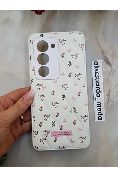 ZB Aksesuarda Moda Redmi 15 Compatible Quilted Floral Patterned Puff Case