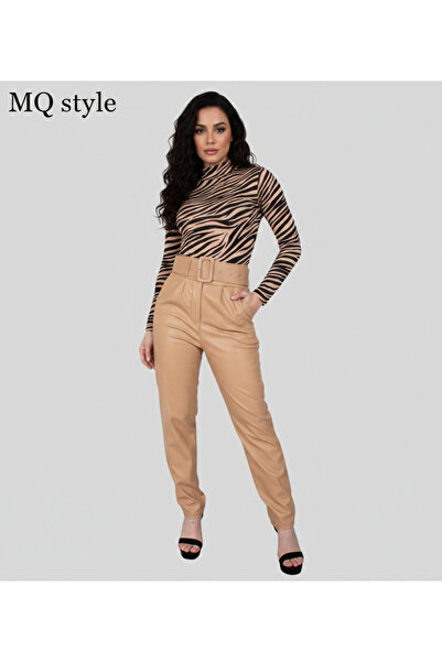 MQ Leather trousers with a stylish belt, made in Turkey (set)