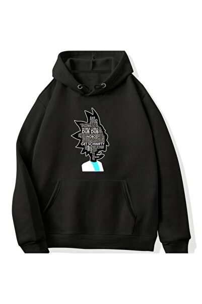 COZYWEAR سويت شيرت أسود كبير الحجم للجنسين مع قلنسوة، مطبوع بجودة عالية، مريح...