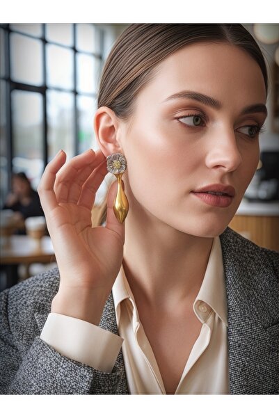 QA Quella Accessories أقراط نسائية من سلسلة خاصة Zr Etnik مزينة بالزهور باللو...