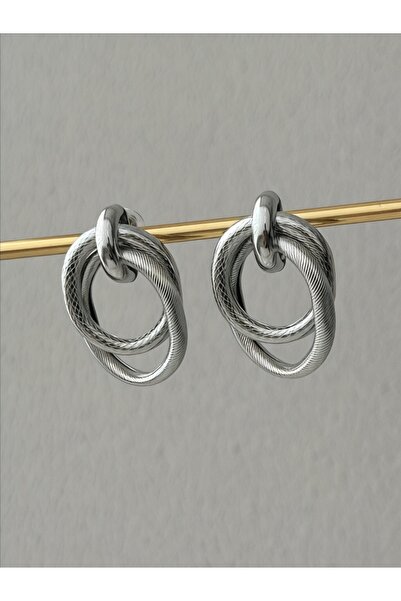 QA Quella Accessories Women's Design Mng Ring Knot Silver Color Silver Earrings