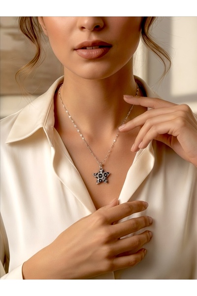 QA Quella Accessories ÇELİK ZEBRA ZİRKON TAŞLI CHARM KOLYE UCU 14K GÜMÜŞ KAPL...