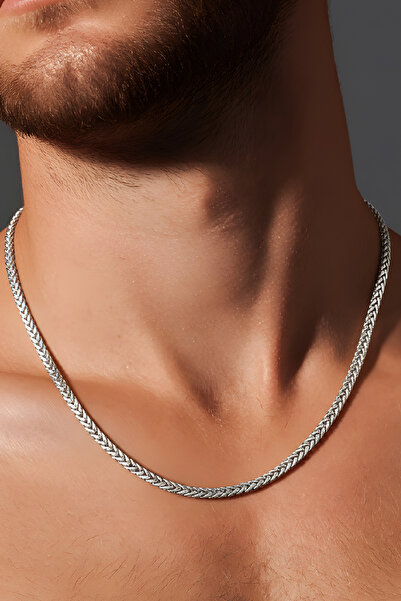 NBS Beautiful Naturel Stones Men's Steel Necklace 60 cm Premium Quality