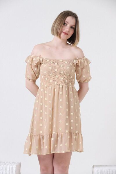 VERYMODA Rochie cu model margaretă din piatră |   D2462