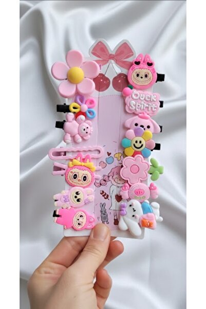 LO ADORO Set de agrafe pentru fetițe și bebeluși, cu ursuleț maro, 14 piese –...