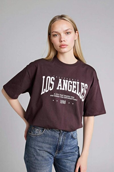 DeFacto Oversize Crew Neck Printed Short Sleeve T-Shirt H1405Ax26Sm