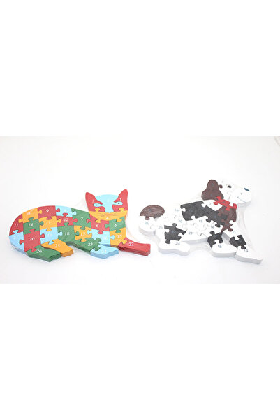 AYACO لغز القط الخشبي - لغز الكلب - لعبة ذكاء الحيوانات الأليفة الخشبية