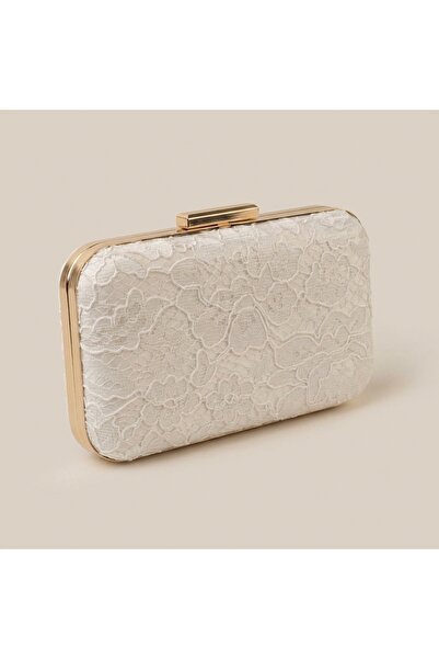 Letafia Dalida Patent Leather Lace Detailed Bag White