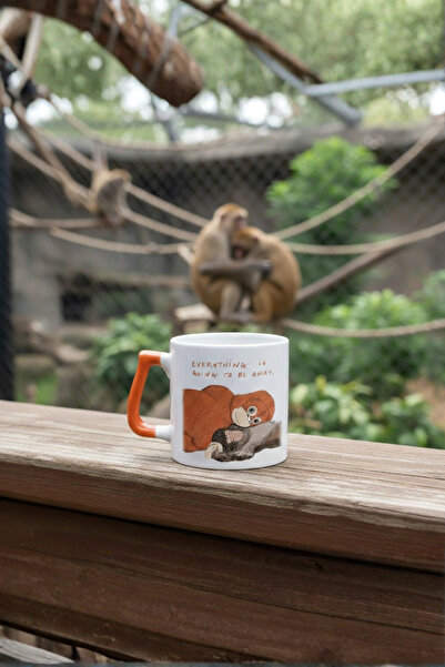 DeseneBak Maymun Punch Baskılı Kupa – Punch'ın Anısına - Tasarım Kupa