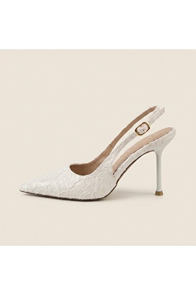 Letafia Dalida Patent Leather Lace Detailed Heeled Shoes