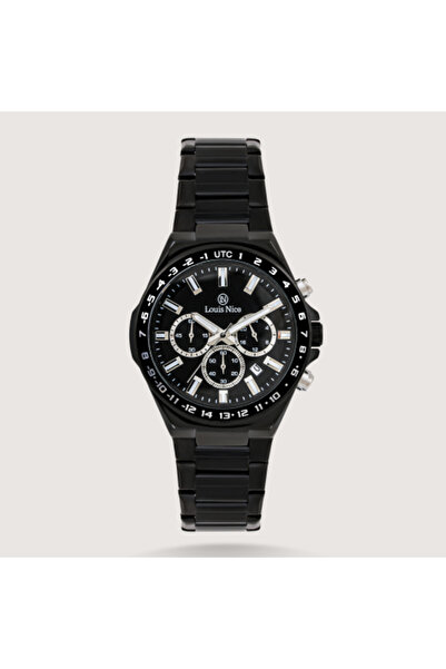 Louis Nice Men's Black Steel Watch