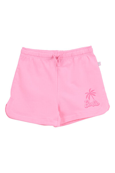 Barbie Yüksek Bel Normal Pembe Kız Çocuk Şort BRB6SG-SRT6443